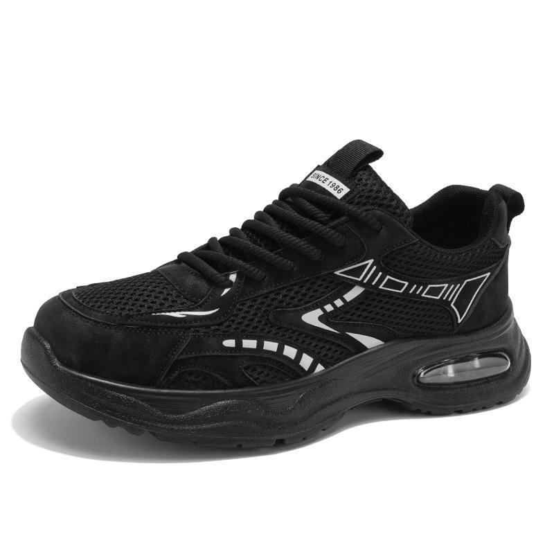 Men's shoes autumn air cushion shock absorption men's sports casual shoes mesh breathable running thick sole heightening dad shoes 2025