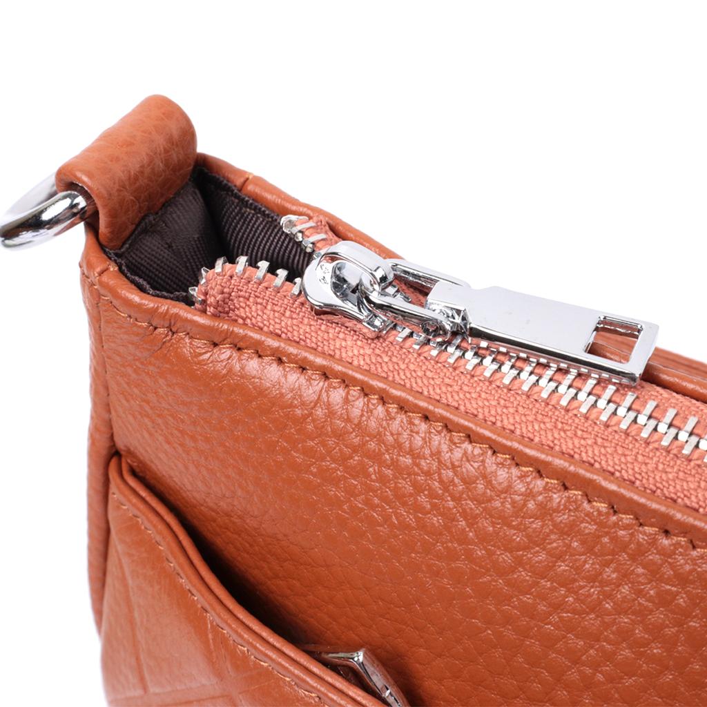 Women's Medium-sized Bag with Three Compartments Made of Genuine Leather VINTAGE Bag 22804 Red