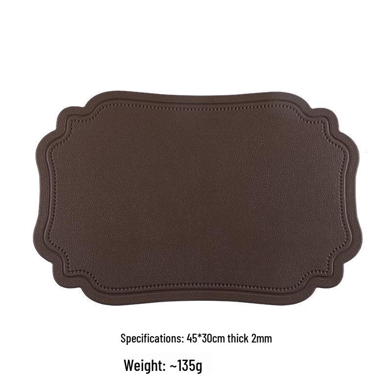 Nordic Retro Faux Leather Placemat: Waterproof, Oil-Proof, Insulated, Anti-Scald Table Mat for Household Use