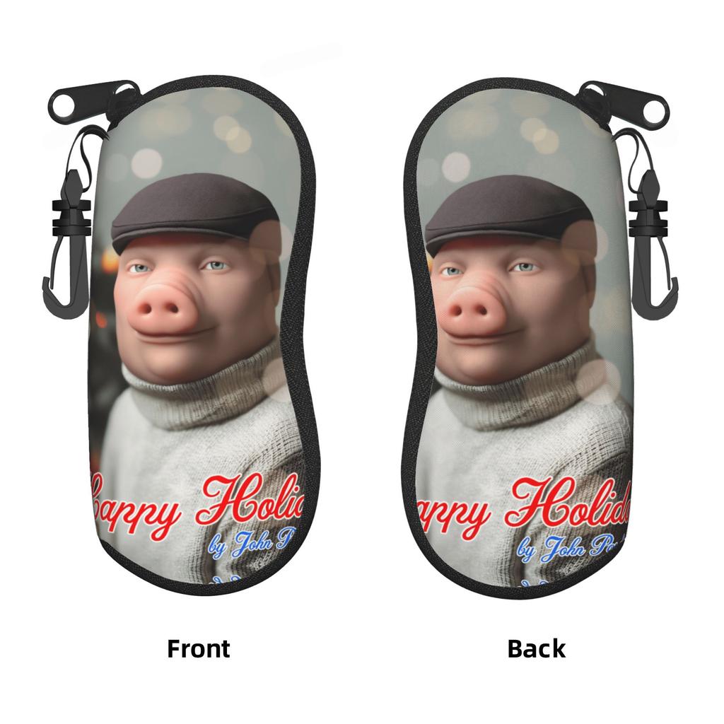 John Pork Is Calling Glasses Case Cover Men Women Sunglasses Pouch Soft Zip Eyewear Organizer Pocket Glasses Box