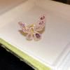 Pink Diamond Butterfly Zirconia Open Ring with Exquisite High-Grade Feel - Korean & Ins Style