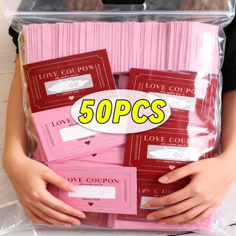 10/50pcs Scratch Card Couple Romantic Date Scratch Cards Love Coupons Wedding Birthday Anniversary Creative DIY Gift Decoration