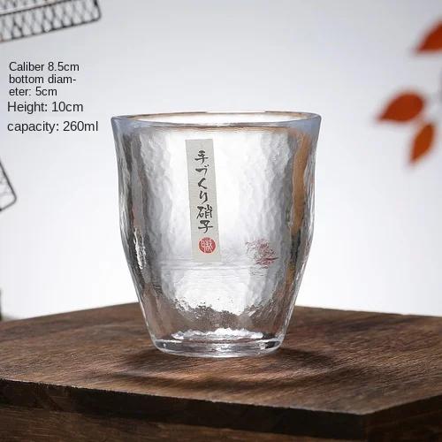 Japanese Household Japanese Style Handmade Smudge Cloud Hammer Pattern Glass Water Glass Wine Glass Teacup 1PC