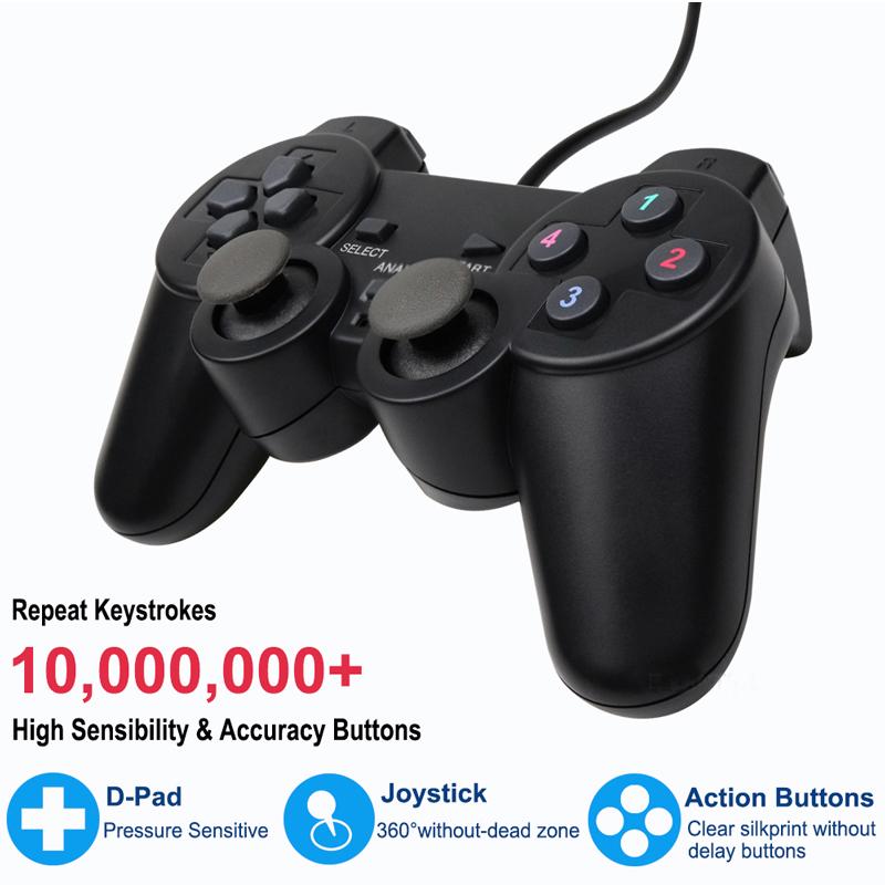 Kabelgebundener USB-PC-Controller Spiel-Joystick Gamepad Vibration Joystick für Windows XP/7/8/10 Joypad für PC Windows Computer Laptop