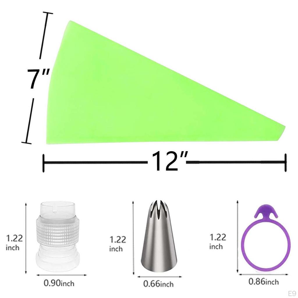 Pieces Piping And Tips Set,with Standard ConverterSmoother,2 Couplers ,Cake Decorating Tools
