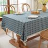 Nordic Tablecloth Fabric Cotton And Linen Small Fresh Small Plaid Rectangular Simple Dining Table Cloth Tablecloth Cover Cloth Retail