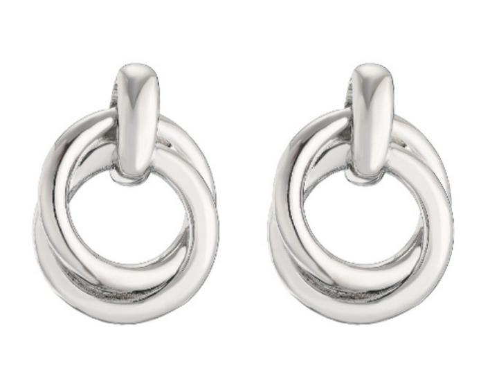 European and American Geometric Twist Circle Earrings for Women - Retro Alloy Design