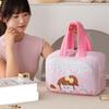 Spacious Multi Compartment Makeup Organizers With Cute Handle Durable Polyester Travel Cosmetic Case For Daily Use