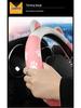 Winter Cartoon Plush Steering Wheel Cover, Fits 37-38CM