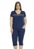 Piżama Damska Vienetta Wiskoza +Size 4Xl Krótki