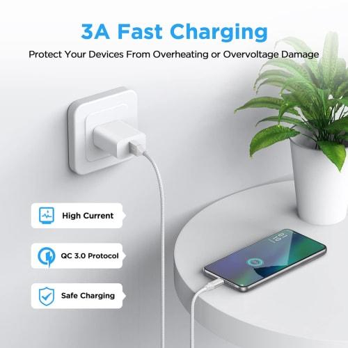 USB Type C Cable Blue [3m Set of 2] Rapid Charging QC3.0 Cord Type C Cable High Speed ??Data Transfer C Type Heavy Duty Nylon Switch, Xperia XZ3 XZ2 X