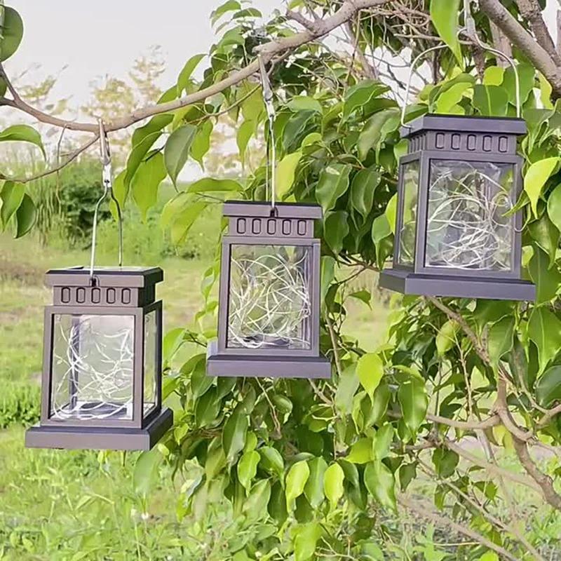 Modern Design Solar Lights Lantern Lamp with 30 LED Colours Solar String Lights Portable Waterproof Outdoor Decorative Light
