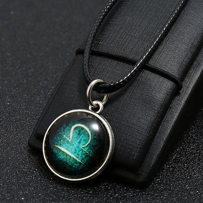 Horoskop Anhänger Halskette mit Verlängerungskette Verkleiden Hypoallergen Leuchtend 12 Sternzeichen Halskette Modeschmuck