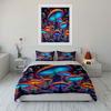 Glowing Psychedelic Mushroom Set Bedding Duvet Cover Set Duvet Cover Pillowcases (1 * Duvet Cover 2 * Pillowcases, without duvet insert)