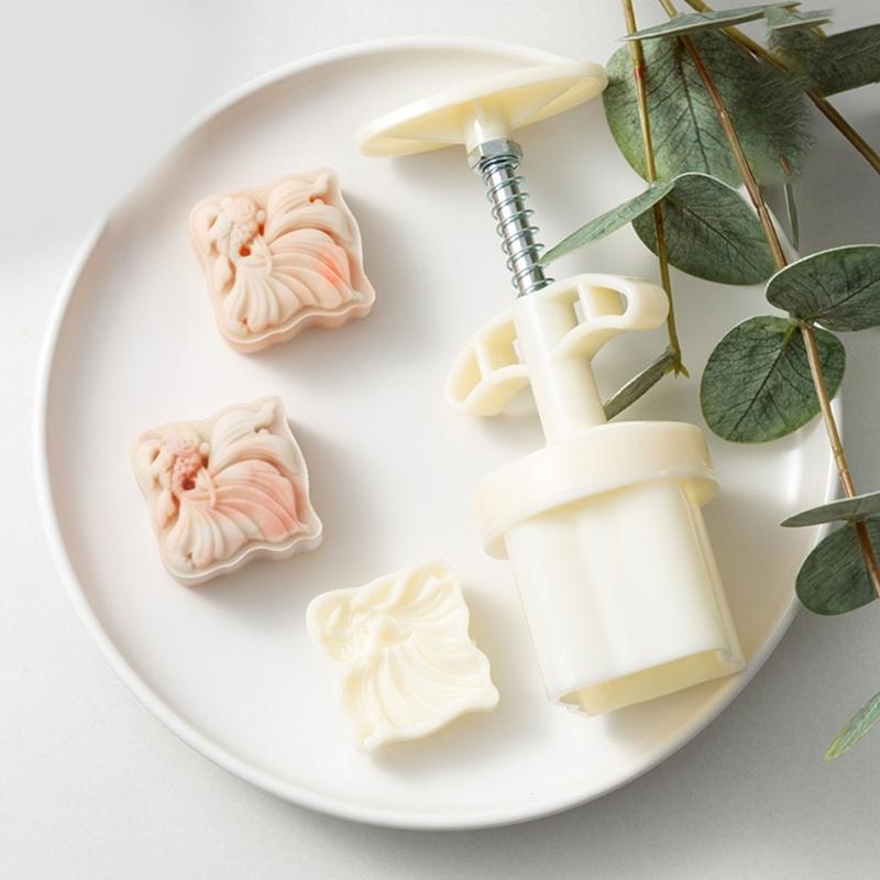 Eis Haut Gebäckform Handgepresste Mondkuchenform Festival Bohnenpasten Kuchenformen Dessert ABS Formen für Kochliebhaber