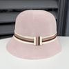 Simple and thin breathable knitted basin hat women's face protection sunscreen bucket hat summer travel sunscreen visor