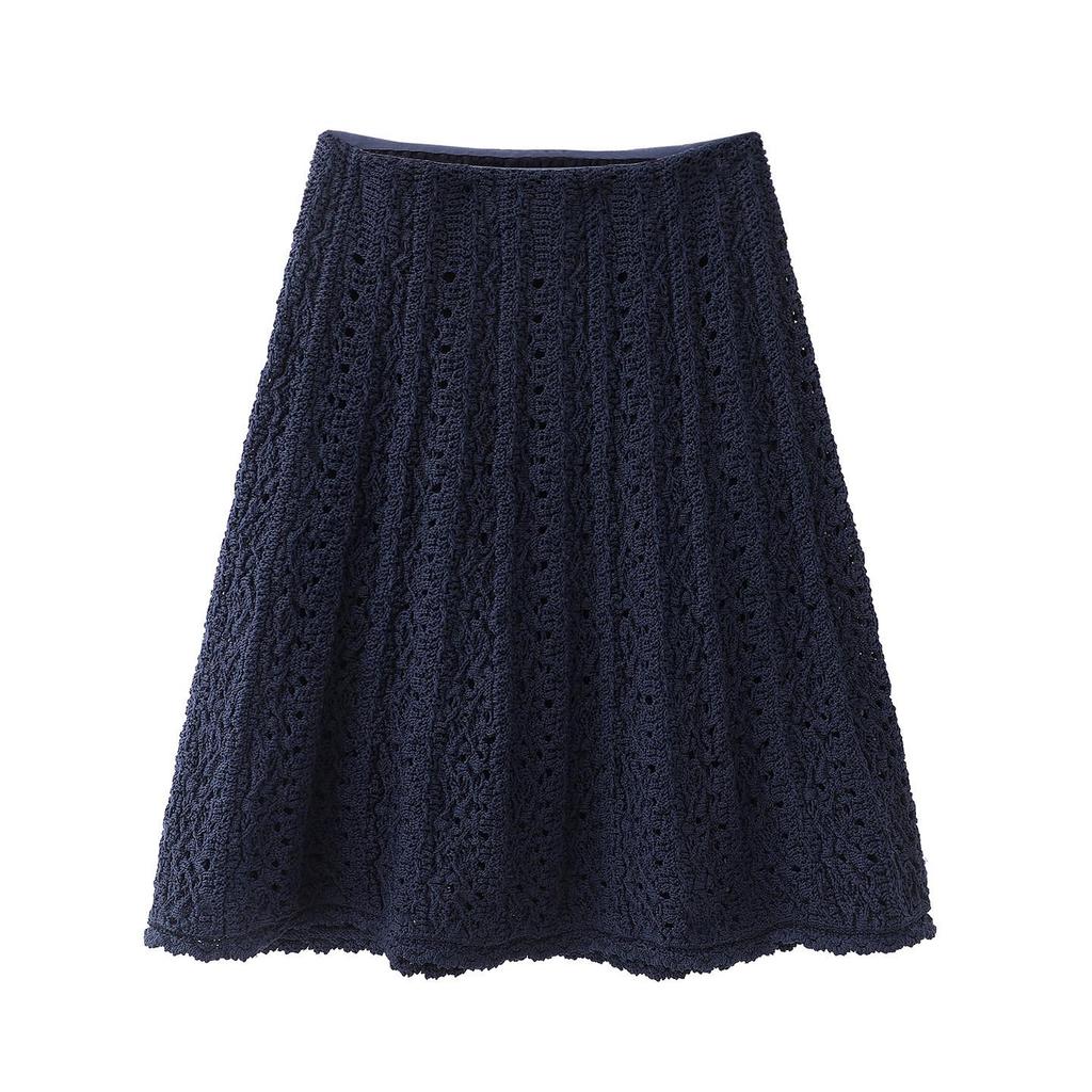 Available 2026 Spring High-Waisted A-Line Knit Midi Skirt for Women - Light Luxury Style, Slimming, Versatile & Simple.