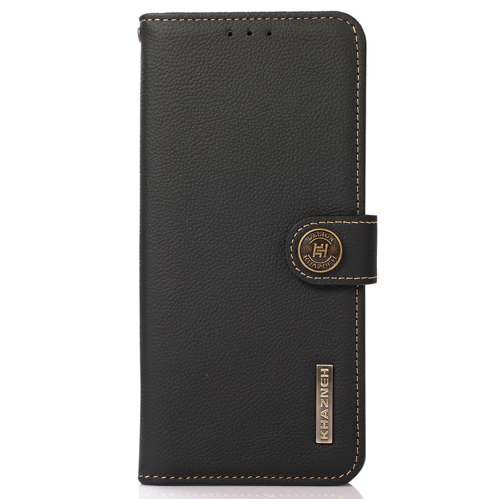 KHAZNEH For Samsung Galaxy A34 5G Phone Stand Case Wallet Genuine Cow Leather RFID Blocking Cover