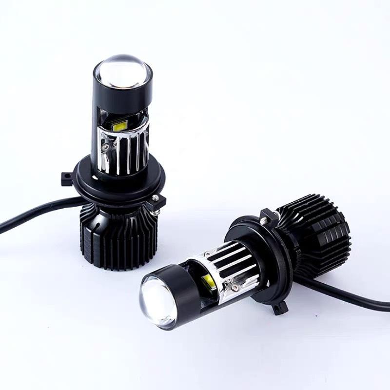 Y10Pro Lens H4 H7 Double Light Super Bright Mini Fish Eye Condenser Motorcycle Car Led High Beam Universal Headlight