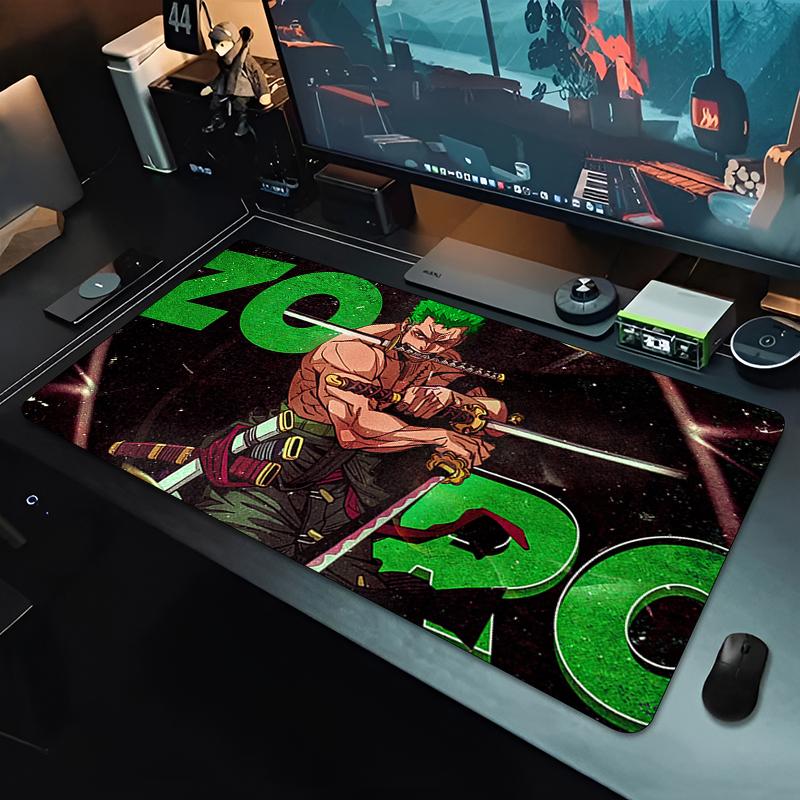 Popular Anime Mouse Pad One Piece Zoro Xxl E-sports Players Gamer Keyboard Pad Office Computer Mousepad Rubber Extended Desk Mat