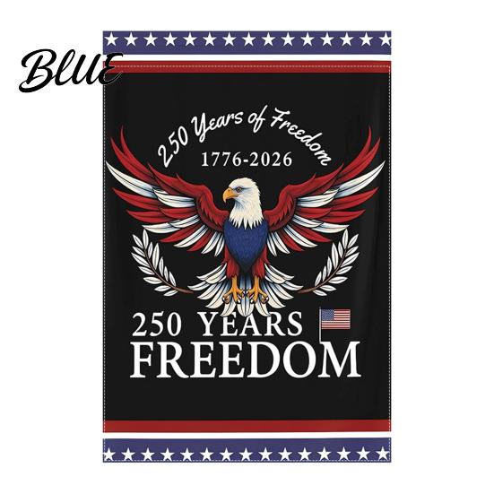 Porch Patriotic Flag 250th Anniversary America Garden 250 Years of Freedom Banner Red Gold Navy 4th July Yard Sign for Independence Day Memorial Gift