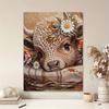 Frameless Cute Calf Pearl Painting Kit 30x40cm Floral DIY Pearl Art Elegant Gem Art for Home Wall Decoration Perfect for Living Room & Bedroom
