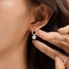 14k Pavé Freshwater Pearl Hoop Earrings (Lab Diamond)