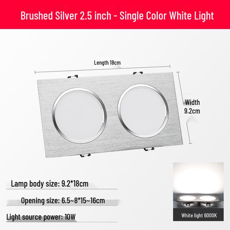 

Double Head Recessed Rectangular Ceiling Spotlight with Double Row Baffle
