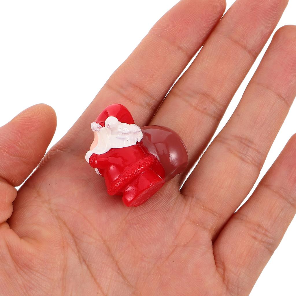 12pcs Mini Resin Santa Claus Ornaments Christmas Holiday Figurines For Tabletop Home Office Party Decor Miniature Christmas