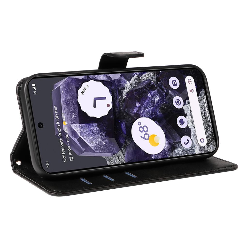 For Google Pixel 8 Case Leather Phone Cover with Wallet and Horizontal Viewing Stand