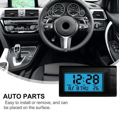 Mini Portable Car Electronic Clock LED Digital Display Luminous Electronic Schedule Thermometer Car Interior Decorations Car Accessories