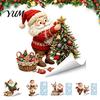Christmas Window Clings Cling, Santa Claus and Reindeer PVC Decals, Waterproof Static Seasonal Store Display Glass Stickers for Holiday Home