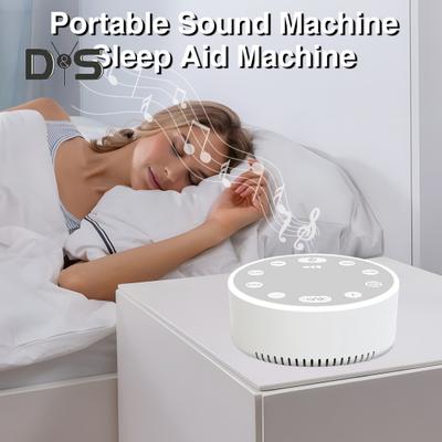 White Noise Sound Machine Volume Adjustable Memory Function Multiple Sleep Sound Effects Compact Size Portable White Noise Maker Sleep Aid Device