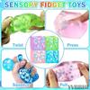 4 Pack Squeeze Cube with Glow in The Dark Snowflakes Inside, Squishy Fidget Gummy Toys,Luminous Sensory Toys for Kids Autism,Maltose Balls for Anxiety