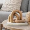 Op voorraad - Houten Boog Bureauornament, Decoratief Ambacht van Massief Hout voor Woonkamer & Slaapkamer