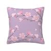 Cherry Blossom Flower Plant - Pastel Purple Square Pillowcase Pillow Cover Cushion Decor Comfort Throw Pillow for Home Bedroom