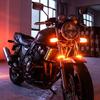 2PC Flexible Switchback Dual-Color White & Amber Motorcycle LED Fork Turn Signal Blinkers DRL Daytime Running Light Waterproof Adjustable Stips Bars