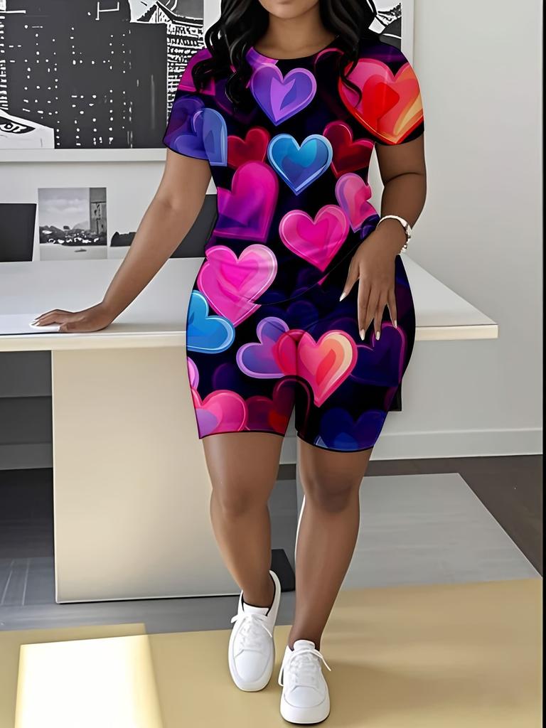 Butterfly Ladies Casual Suit Short Sleeve Shorts 1D Digital Flower Printing Fashion T-Shirt Two-piece Set