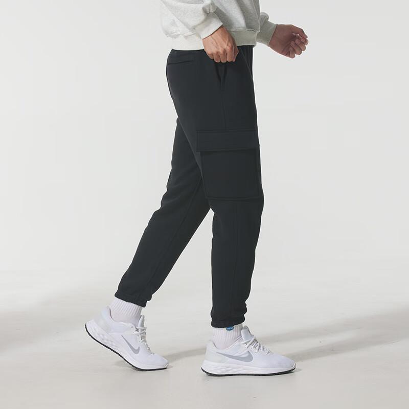 Nike Knitted Sweatpants Men's Black Moderate Cuffed Pants FN3806-010