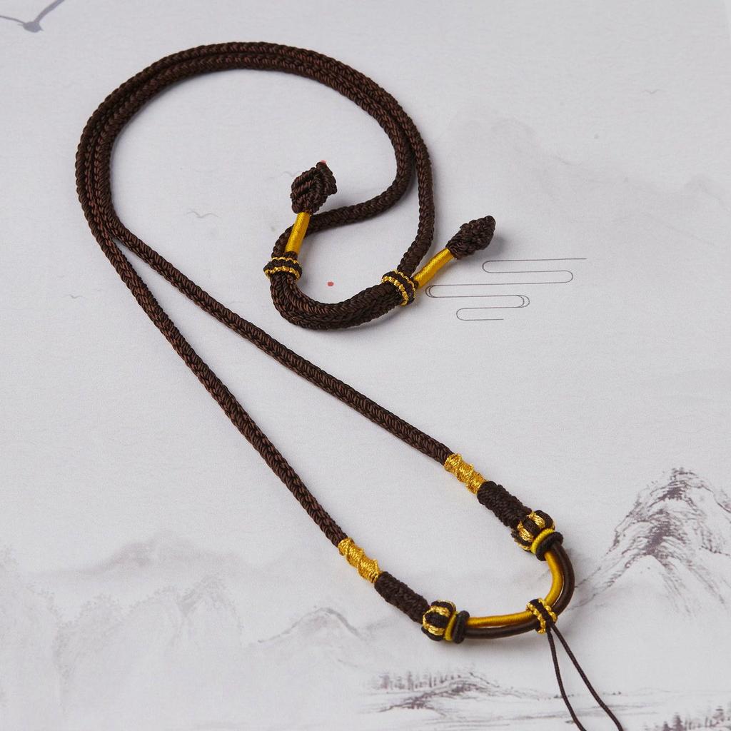 Handgefertigtes Achtstrangiges Tiefbraunes Verstellbares Halskettenband