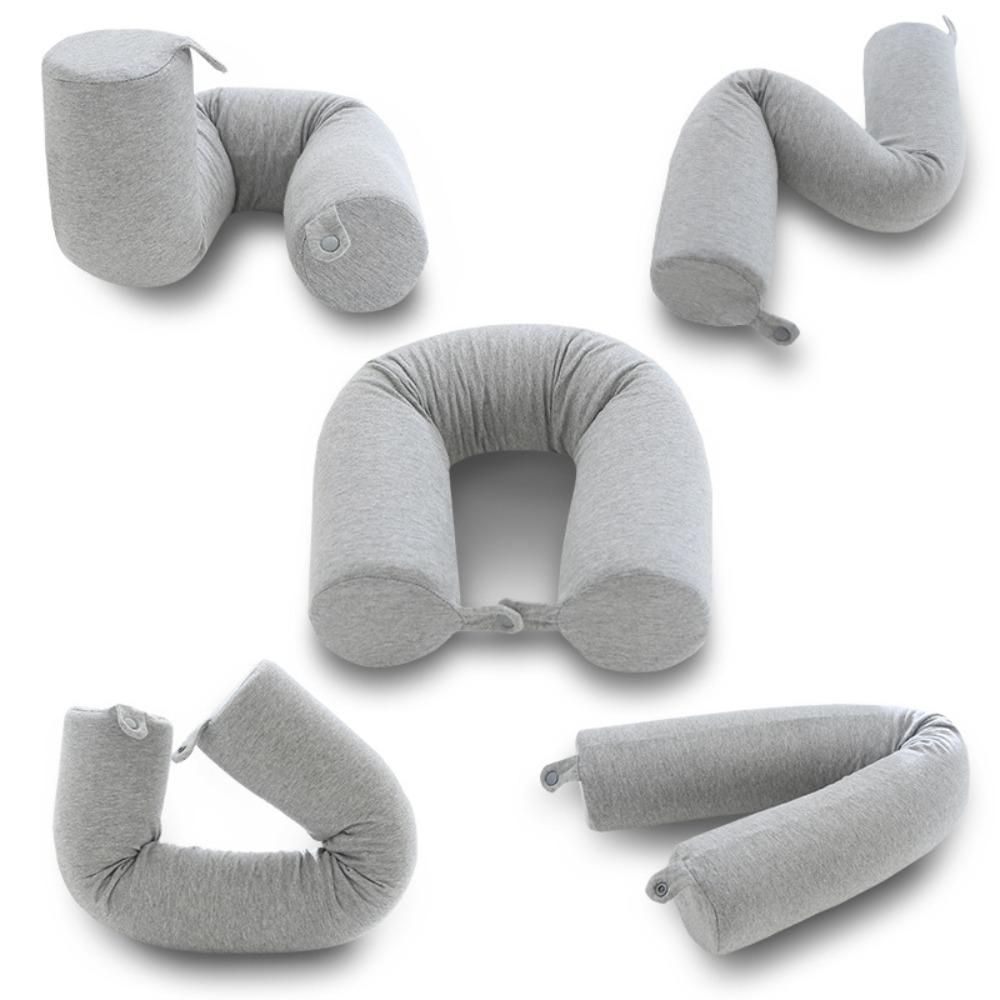 Cylindrical U-shaped Pillow Foldable Nap Pillow Portable Neck Pillows  Office