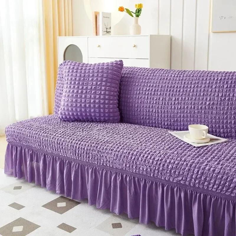 1/2/3/4 Seat Cotton Foam Elastic Full Cover Simple No Handle Sofa Cover Modern Simple Style Non-dust Three Person Seat Sofa