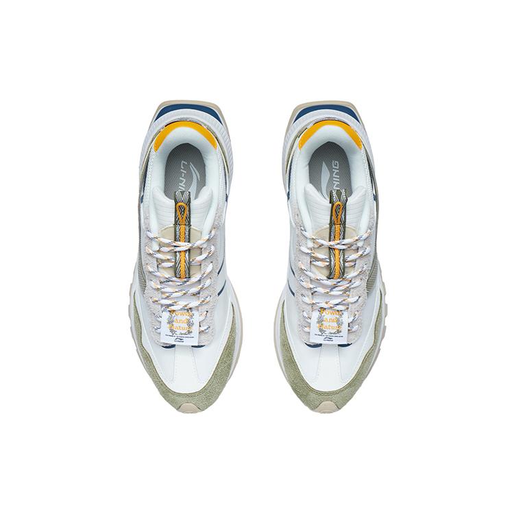 New LiNing Durable Breathable Low Top Casual Running Shoes Men's White Green AGCR445-3