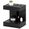 Nightstand, Side Table with Drawer and Storage Compartment, Modern Sofa Table with Shelf for Various Rooms, Black