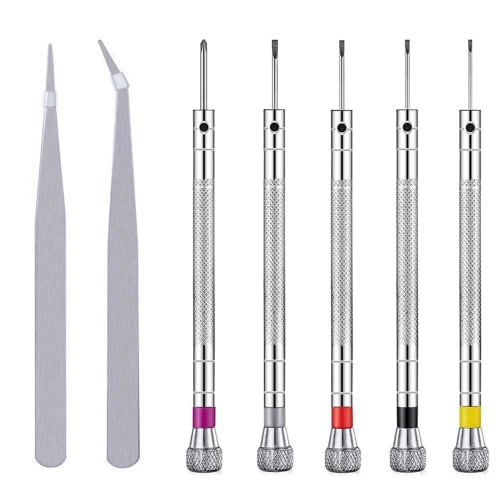 Precision Screwdriver, Watchmaker's Screwdriver, Precision Flathead Screwdriver, Ultra-Fine Tweezers, Watch Tool Kit, Watch Battery Replacement, Compu