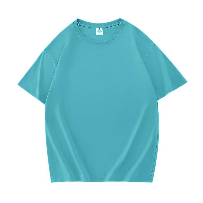 Unisex 200g Pure Cotton Drop-Shoulder T-Shirt, Short-Sleeve, Blank Design, Ribbed Collar, Back-Buttoned, Ideal for Class Uniforms, High Quality.