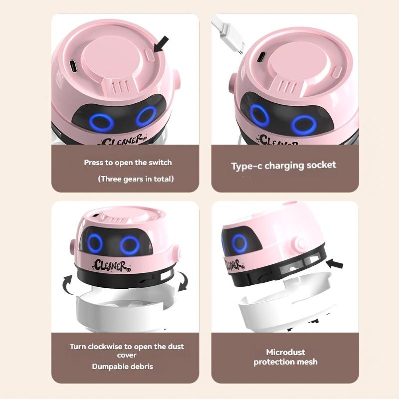 Mini Desktop Vacuum Cleaner Portable Table Crumb Sweeper Battery Operated Pencil Eraser Dust Keyboard Vacuum Cleaner