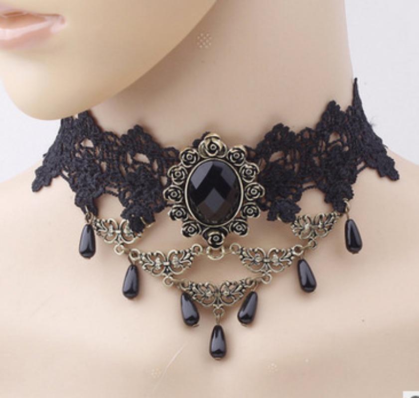 Lace Jewelry, European and American Lace Necklace, Versatile Neck Chain