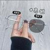 Pc Anti-Blue Light Plain Color-Changing Myopia Glasses Chestnut Brown Frame Square Round Face Thin Students Can Be Equipped With Degree Color-Changing