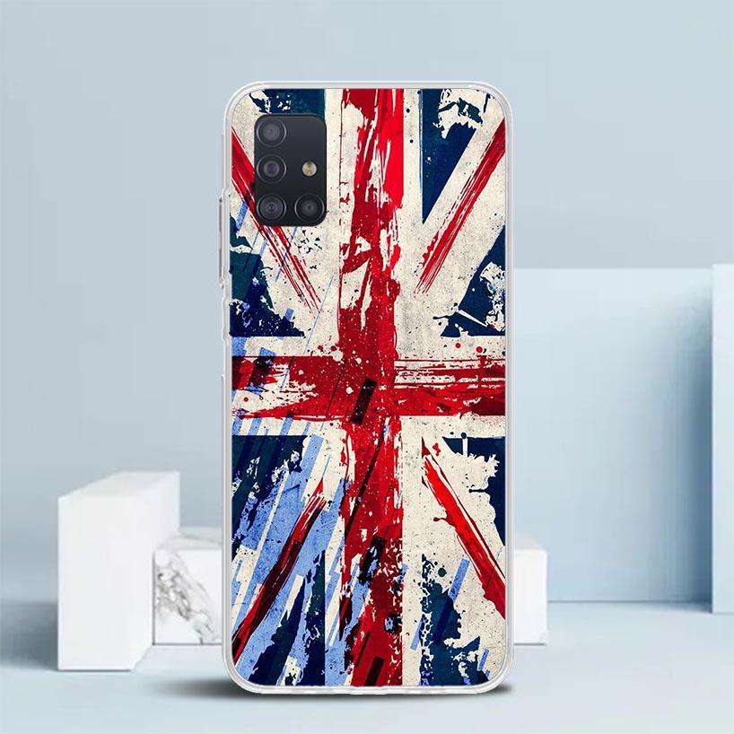 Union Jack England UK Flag Soft Cover for Samsung Galaxy A12 A22 A32 A52 A72 A02S Phone Case Note 20 Ultra 10 S10 Plus A51 A71 A